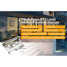 Carregar imagem no visualizador da galeria, 7&quot; 3W Landscape Lights Outdoor RGB CCT Tunable Brass Hardscape Paver Fixture
