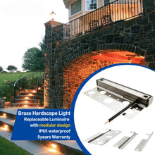 Carregar imagem no visualizador da galeria, 7&quot; 3W Landscape Lights Outdoor RGB CCT Tunable Brass Hardscape Paver Fixture
