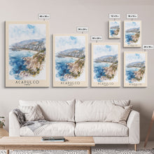 Load image into Gallery viewer, Acapulco, Chile Watercolor Beach Print, Vacation Gift, Chile Wall Art, Beach Painting, Beach Decor, Beach Painting
