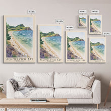Load image into Gallery viewer, Achmelvich Bay, Scotland Watercolor Print, Vacation Gift, Scotland Wall Art, Beach Painting, Beach Decor, Large Wall Art, Wood Frame Art
