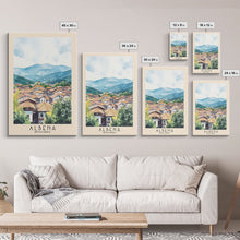 Carregar imagem no visualizador da galeria, Albena, Bulgaria Watercolor Beach Print, Vacation Gift, Bulgaria Wall Art, Framed Canvas Print, Framed Beach Painting
