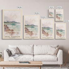 Load image into Gallery viewer, Anse Marron, Seychelles Watercolor Print, Vacation Gift, Seychelles Wall Art, Beach Painting, Beach Decor, Large Wall Art, Wood Frame Art
