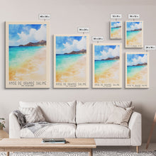 Load image into Gallery viewer, Anse de Grande Saline, St. Barths Watercolor Print, Vacation Gift, St. Barths Wall Art, Beach Painting, Beach Decor, Large Wall Art, Wood Frame Art
