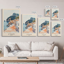 Load image into Gallery viewer, Atrani, Italy Watercolor Beach Print, Vacation Gift, Italy Wall Art, Beach Painting, Beach Decor, Beach Painting
