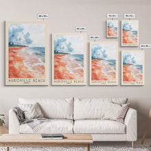 Carregar imagem no visualizador da galeria, Auroville Beach, India Watercolor Beach Print, Vacation Gift, India Wall Art, Framed Canvas Print, Framed Beach Painting
