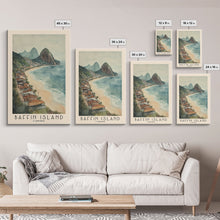Load image into Gallery viewer, Baffin Island, Canada Watercolor Print, Vacation Gift, Canada Wall Art, Beach Painting, Beach Decor, Large Wall Art, Wood Frame Art
