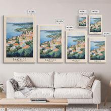 Load image into Gallery viewer, Bačvice, Croatia Watercolor Beach Print, Vacation Gift, Croatia Wall Art, Beach Painting, Beach Decor, Beach Painting
