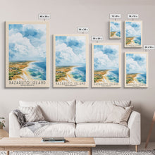 Load image into Gallery viewer, Bazaruto Island, Mozambique Watercolor Beach Print, Vacation Gift, Mozambique Wall Art, Beach Painting, Beach Decor, Beach Painting
