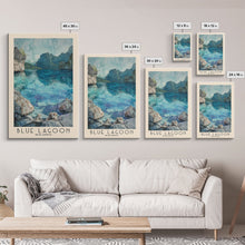 Load image into Gallery viewer, Blue Lagoon, Malasyia Watercolor Beach Print, Vacation Gift, Malasyia Wall Art, Beach Painting, Beach Decor, Beach Painting
