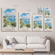 Load image into Gallery viewer, Botany Bay, United Kingdom Watercolor Print, Vacation Gift, United Kingdom Wall Art, Beach Painting, Beach Decor, Large Wall Art, Wood Frame Art
