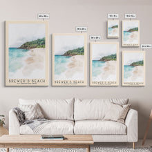 Load image into Gallery viewer, Brewer’s Beach, US Virgin islands Watercolor Print, Vacation Gift, US Virgin islands Wall Art, Beach Painting, Beach Decor, Large Wall Art, Wood Frame Art
