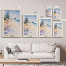 Cargar imagen en el visor de la galería, Chill Island Beach, Bahamas Watercolor Beach Print, Vacation Gift, Bahamas Wall Art, Framed Canvas Print, Framed Beach Painting
