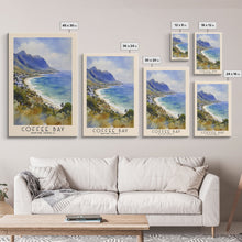 Load image into Gallery viewer, Coffee Bay, South Africa Watercolor Print, Vacation Gift, South Africa Wall Art, Beach Painting, Beach Decor, Large Wall Art, Wood Frame Art
