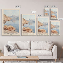 Load image into Gallery viewer, Damas Island, Chile Watercolor Beach Print, Vacation Gift, Chile Wall Art, Framed Canvas Print, Framed Beach Painting
