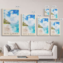 Load image into Gallery viewer, Devil’s Beach, Fiji Watercolor Beach Print, Vacation Gift, Fiji Wall Art, Beach Painting, Beach Decor, Beach Painting
