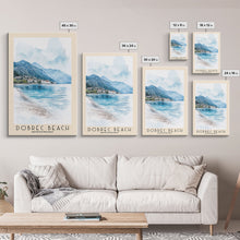 Load image into Gallery viewer, Dobrec Beach, Montenegro Watercolor Beach Print, Vacation Gift, Montenegro Wall Art, Beach Painting, Beach Decor, Beach Painting
