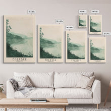 Load image into Gallery viewer, Edersee, Germany Watercolor Beach Print, Vacation Gift, Germany Wall Art, Framed Canvas Print, Framed Beach Painting
