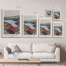 Carregar imagem no visualizador da galeria, Faial Island, Portugal Watercolor Beach Print, Vacation Gift, Portugal Wall Art, Framed Canvas Print, Framed Beach Painting
