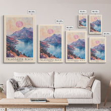 Load image into Gallery viewer, Falassarna Beach, Greece Watercolor Print, Vacation Gift, Greece Wall Art, Beach Painting, Beach Decor, Large Wall Art, Wood Frame Art
