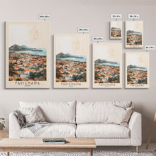 Carregar imagem no visualizador da galeria, Favignana, Italy Watercolor Beach Print, Vacation Gift, Italy Wall Art, Framed Canvas Print, Framed Beach Painting
