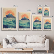 Carregar imagem no visualizador da galeria, Genovesa Island, Ecuador Watercolor Beach Print, Vacation Gift, Ecuador Wall Art, Framed Canvas Print, Framed Beach Painting
