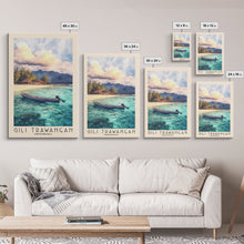 Load image into Gallery viewer, Gili Trawangan, Indonesia Watercolor Beach Print, Vacation Gift, Indonesia Wall Art, Framed Canvas Print, Framed Beach Painting

