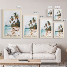 Load image into Gallery viewer, Trinidad Island, Brazil Watercolor Print, Vacation Gift, Brazil Wall Art, Beach Painting, Beach Decor, Large Wall Art, Wood Frame Art
