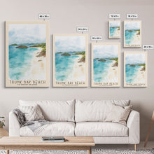 Load image into Gallery viewer, Trunk Bay Beach, US Virgin islands Watercolor Beach Print, Vacation Gift, US Virgin islands Wall Art, Framed Canvas Print, Framed Beach Painting
