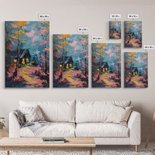 Load image into Gallery viewer, Eerie Moonlit Cemetery Framed Canvas Print, Halloween, Haunted Graveyard Wall Art, Gothic Horror Decor, Spooky Artwork, Framed Canvas Print
