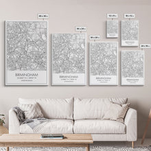 Carregar imagem no visualizador da galeria, Birmingham Street Map, United Kingdom Map, City Map Art, Modern Art, Wall Art, Canvas Print, Canvas Wall Art, Aviation Gift, Classroom Decor
