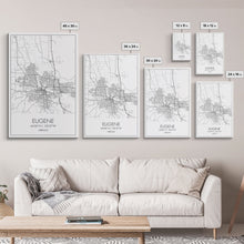 Carregar imagem no visualizador da galeria, Eugene Street Map, Oregon Map, City Map Art, Minimalist Art, Wall Art, Canvas Print, Traveler Gift, Home Office Wall Art, Travel Décor
