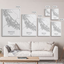 Load image into Gallery viewer, Fremont Street Map, California Map, City Map Art, Minimalist Art, Wall Art, Canvas Print, Travel Lover Gift, Bar Wall Décor, Travel Prints
