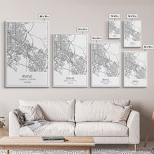 Load image into Gallery viewer, Irvine Street Map, California Map, City Map Art, Minimalist Art, Wall Art, Canvas Print, Travel Wall Print, Gift For Her, Home Office Art
