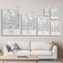 Load image into Gallery viewer, Plano Street Map, Texas Map, City Map Art, Minimalist Art, Wall Art, Canvas Print, Wall Art Prints, Travelling Gift, Living Room Décor
