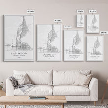 Load image into Gallery viewer, Salt Lake City Street Map, Utah Map, City Map Art, Minimalist Art, Wall Art, Canvas Print, Home Décor Wall Art, Friendship Gift, Travel Art
