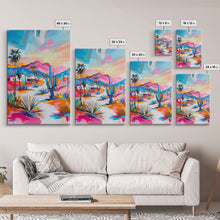 Load image into Gallery viewer, Colorful Desert Pathway Art - Framed Canvas Print, Southwestern Decor, Vibrant Living Room Wall Art, Modern Desert Landscape
