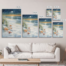 Carregar imagem no visualizador da galeria, Canvas Print Of Christmas On The Beach, Trendy Christmas Art, Winter Art, Winter Art Print, Wood Framed Art
