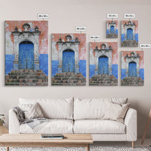 Cargar imagen en el visor de la galería, Change3 Mexican Wall Art, Colorful Mexican Door Architecture Painting Framed Canvas Print, Traditional Hacienda Architecture, Ready To Hang

