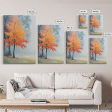 Carregar imagem no visualizador da galeria, Canvas Print of Vibrant Autumn Tree in Misty Background, Seasonal Wall Art, Fall Decor, Best Gift Idea, Modern Farmhouse Landscape Art

