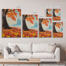 Carregar imagem no visualizador da galeria, Framed Canvas Print of Vibrant Autumn Tree and Leaves, Seasonal Wall Art, Fall Decor, Gift Idea, Modern Farmhouse, Autumn Landscape Art
