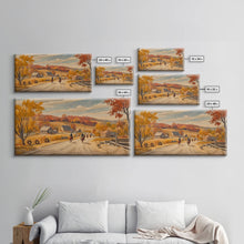 Load image into Gallery viewer, Framed Canvas Print Autumn Cowboy Riders in Fall Colors, Perfect Autumn Decor, Rustic Western Wall Art, and Seasonal Fall Wall Print
