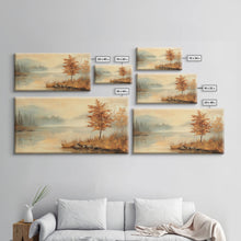 Cargar imagen en el visor de la galería, Fall In The Countryside, Moody Wall Decor, Framed Canvas Print, Seasonal Autumn Decor
