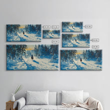 Load image into Gallery viewer, Cowboy And Cattle In Autumn Framed Canvas Print Tall Art Fall Country Landscape Western Home Decor Rustic Farmhouse Wall Art Autumn Gift
