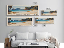 Carregar imagem no visualizador da galeria, Adventure Bay, Australia Watercolor Beach Print, Vacation Gift, Australia Wall Art, Framed Canvas Print, Framed Beach Painting

