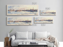 Load image into Gallery viewer, Ain Sokhna, Egypt Watercolor Print, Vacation Gift, Egypt Wall Art, Beach Painting, Beach Decor, Large Wall Art, Wood Frame Art
