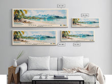 Load image into Gallery viewer, Anse Marron, Seychelles Watercolor Print, Vacation Gift, Seychelles Wall Art, Beach Painting, Beach Decor, Large Wall Art, Wood Frame Art
