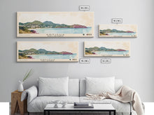 Carregar imagem no visualizador da galeria, Antigua, Antigua and Barbuda Watercolor Beach Print, Vacation Gift, Antigua and Barbuda Wall Art, Framed Canvas Print, Framed Beach Painting
