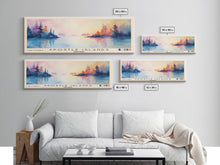 Load image into Gallery viewer, Apostle Islands, Wisconsin Watercolor Print, Vacation Gift, Wisconsin Wall Art, Beach Painting, Beach Decor, Large Wall Art, Wood Frame Art
