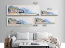 Load image into Gallery viewer, Atrani, Italy Watercolor Beach Print, Vacation Gift, Italy Wall Art, Beach Painting, Beach Decor, Beach Painting
