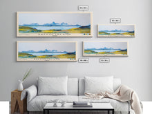 Load image into Gallery viewer, Baffin Island, Canada Watercolor Print, Vacation Gift, Canada Wall Art, Beach Painting, Beach Decor, Large Wall Art, Wood Frame Art
